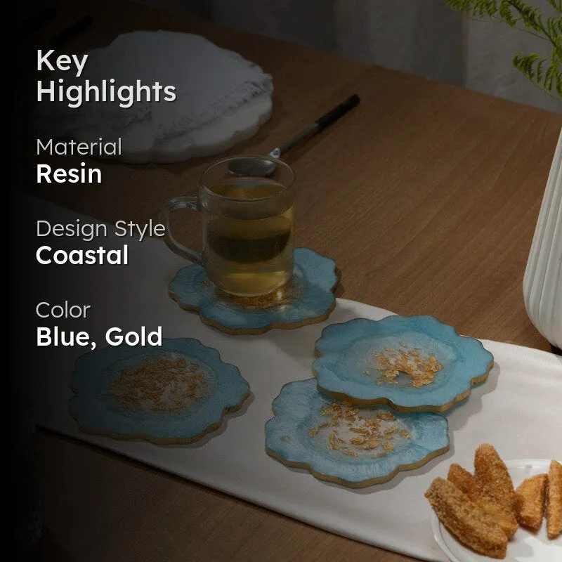 Celeste Crystal Coaster (Light Blue) - Set Of Four media 2
