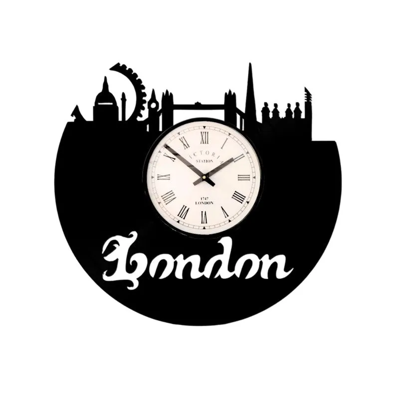 London City Steel Analog Wall Clock - Black media 4
