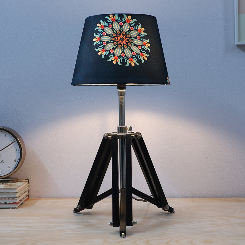 Toile Printed Tripod Mango Wood Table Lamp - Multicolor
