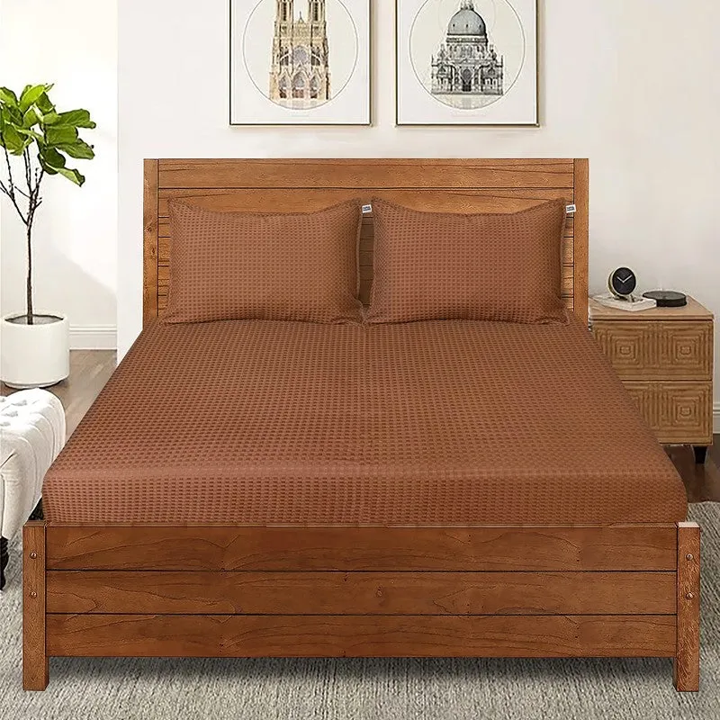 PlainLux Cotton Bedsheet (Brown) - 150 TC media 3