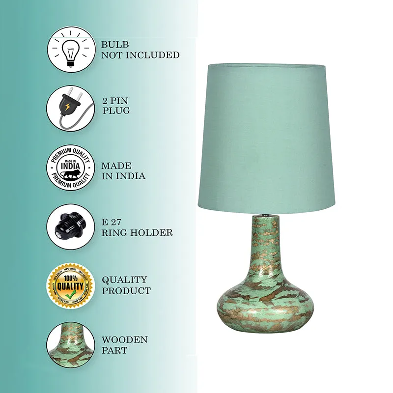 Pelion Fabric Table Lamp - Ivory,Green media 5