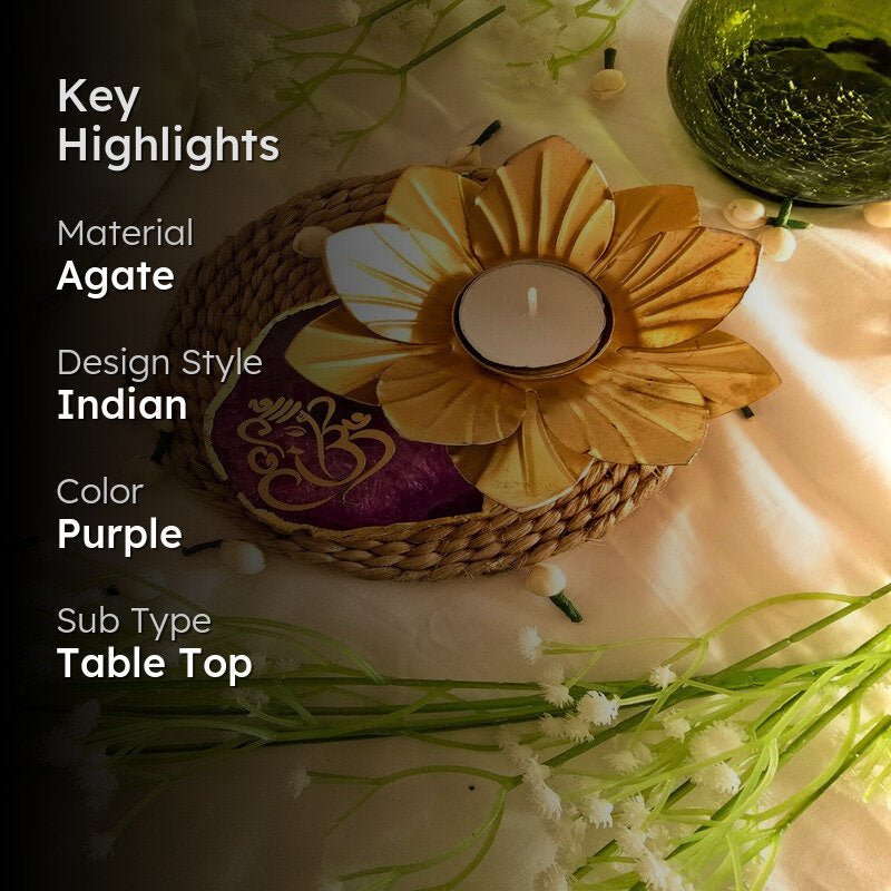 Divyara Tea Light Candle Holder - Purple media 2