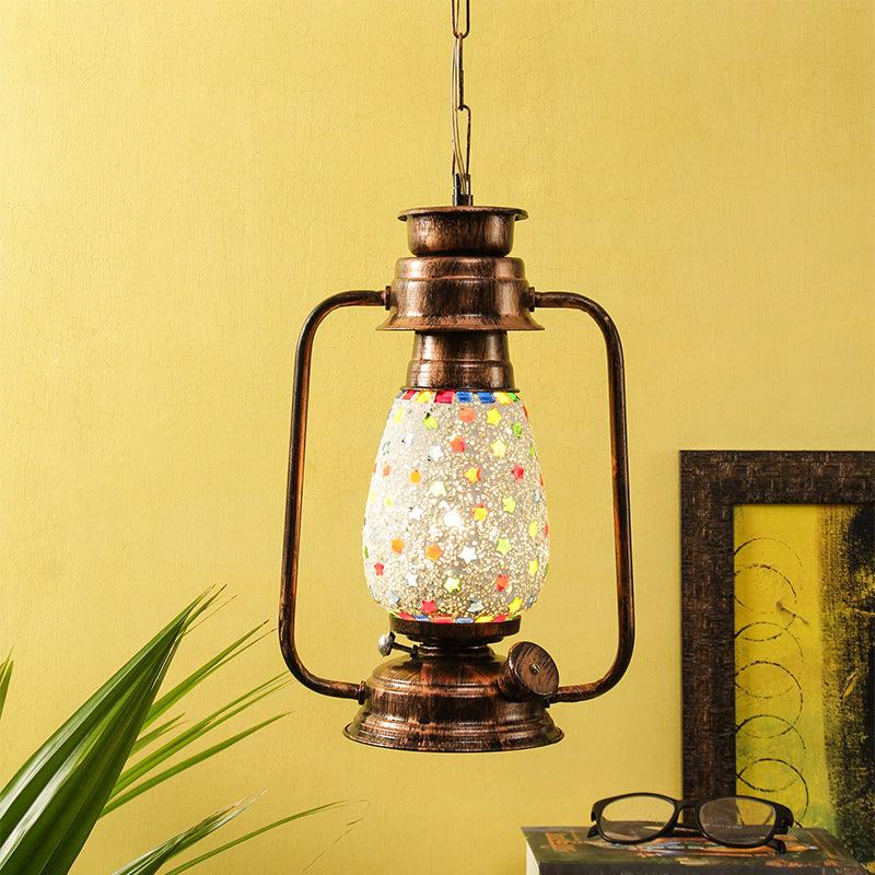 Divyara Mosaic Lantern Glass Ceiling Lamp - Copper media 2