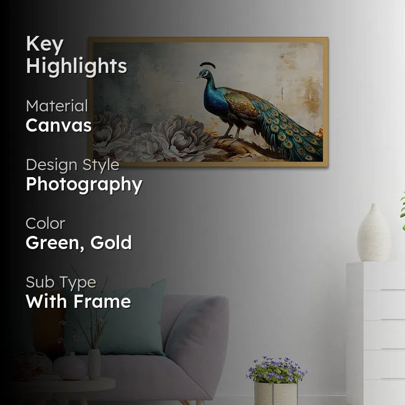 Aurora Peacock Canvas Wall Painting media 2