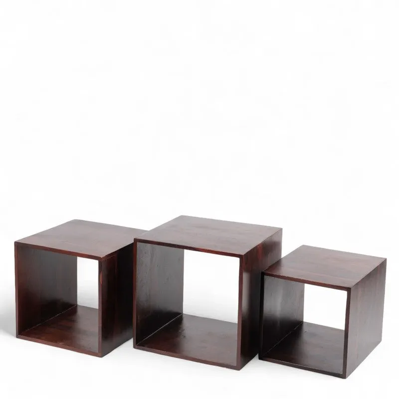 Tverox Sheesham Wooden Side & Bedside Table (Brown) - Set Of Three media 5