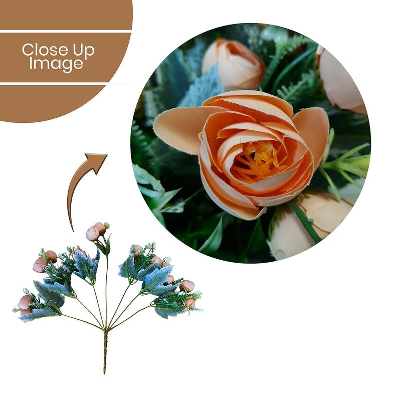 Foliage Picks Rose Artificial Flower Stem - Orange media 9