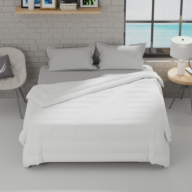 Nautica Ciel Luxe Solid Microfiber Comforter (White) - 110 GSM media 5