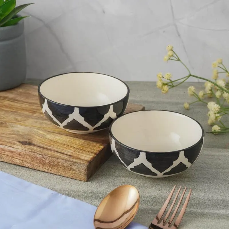 Bella Ceramic Bowl (Black) - Set Of Two media 1