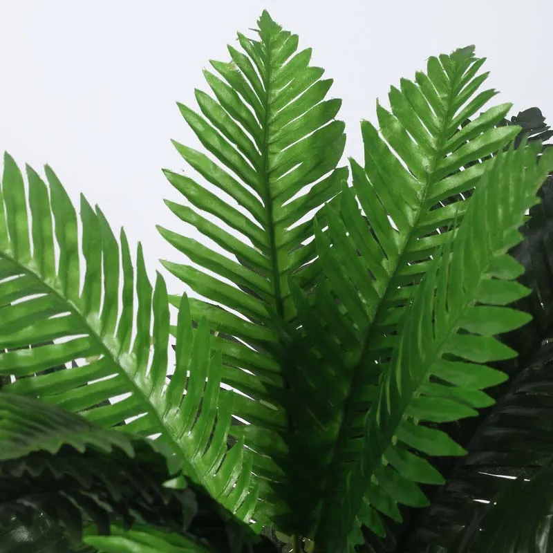 Faux Lush Boston Fern Plant With Black Plastic Pot - 2.8 Feet media 5
