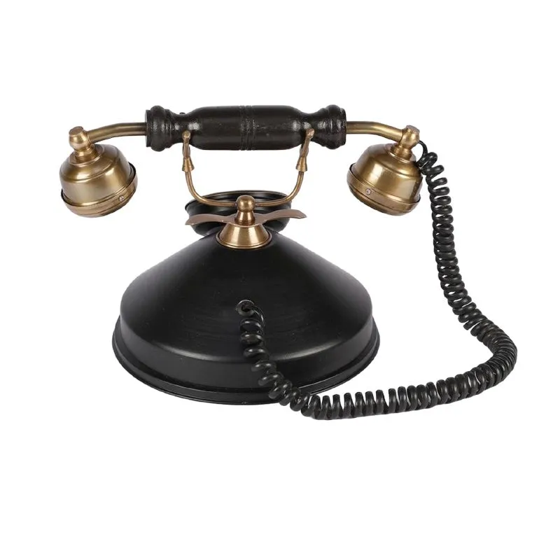 Mido Antique Telephone Showpiece - Black & Gold media 4