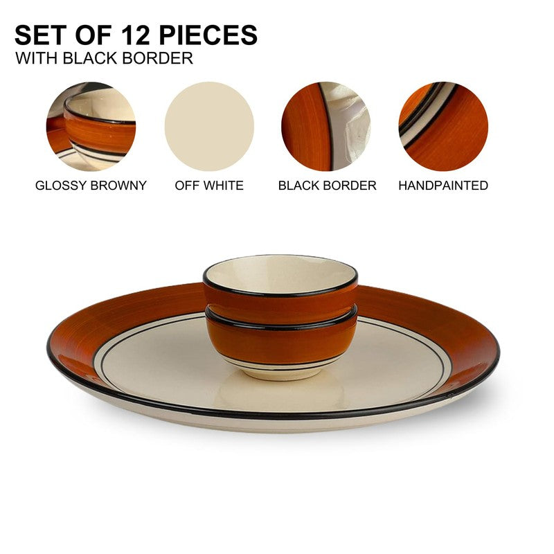 TerraMuse Elio Ceramic Dinner Set (Brown) - 12 Piece Set media 4