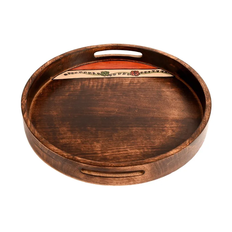 Round Mango Wood Tray media 2