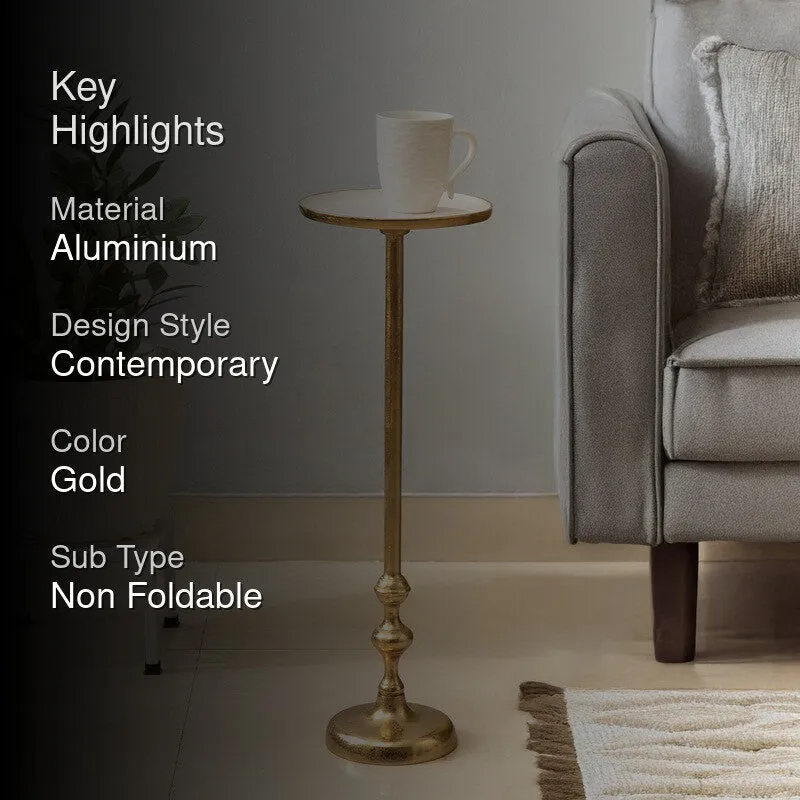 Ornamental Stem Aluminum Side Table - Gold media 2