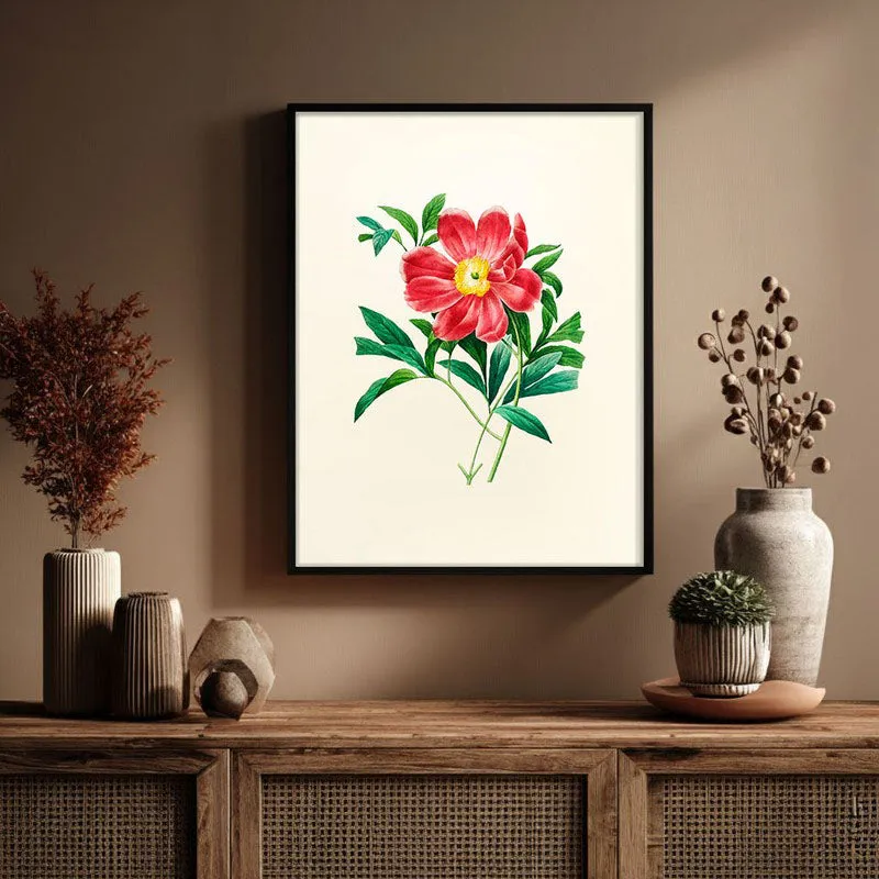 Fiery Bloom Archival Paper Wall Art With Frame media 3