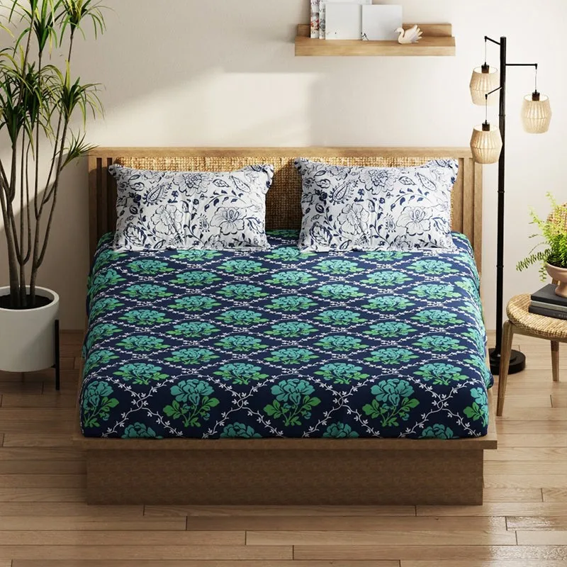 Fiddler Floral Microfiber Bedsheet - 120 GSM media 3