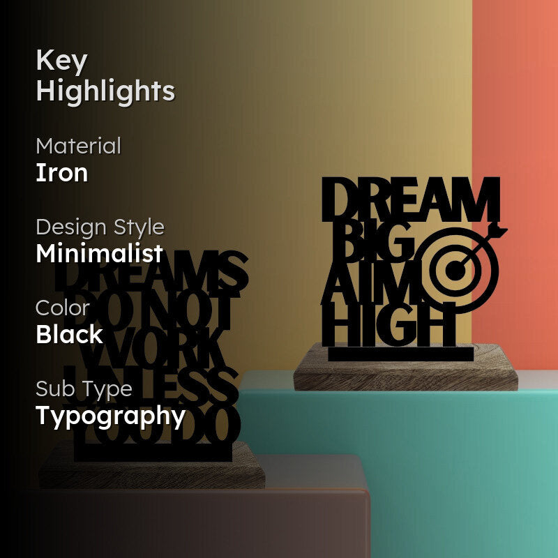 Dreams to Reality Typography Showpiece - Set Of Two media 2