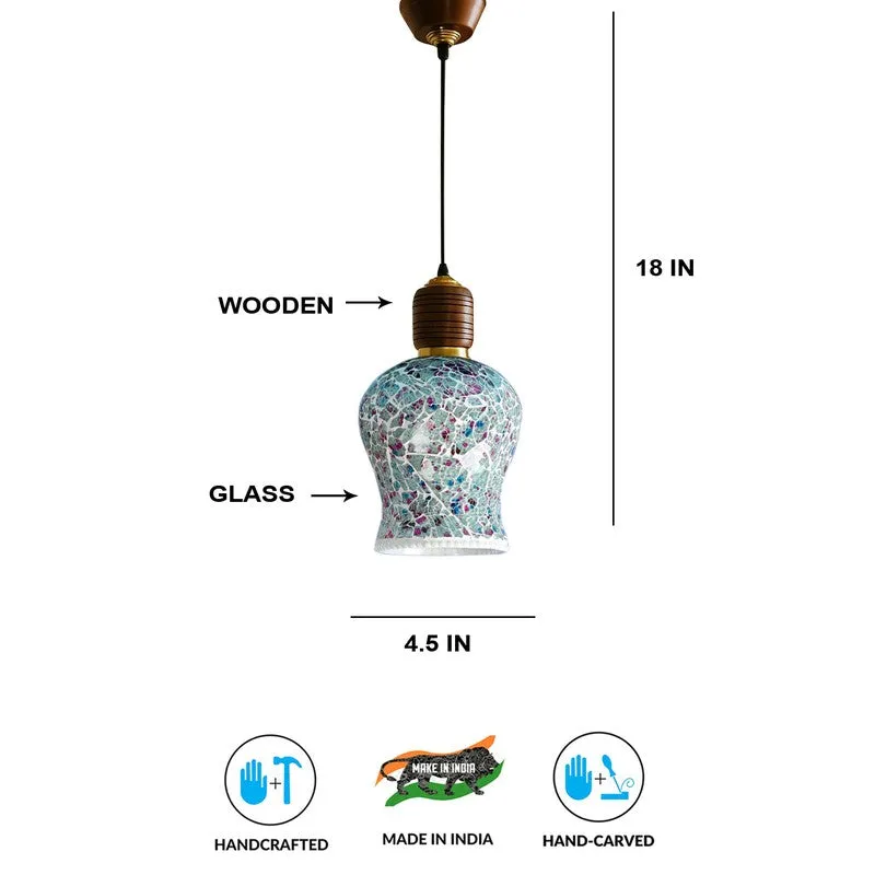 Mosaic Colors Pendant Wooden Ceiling Lamp media 5