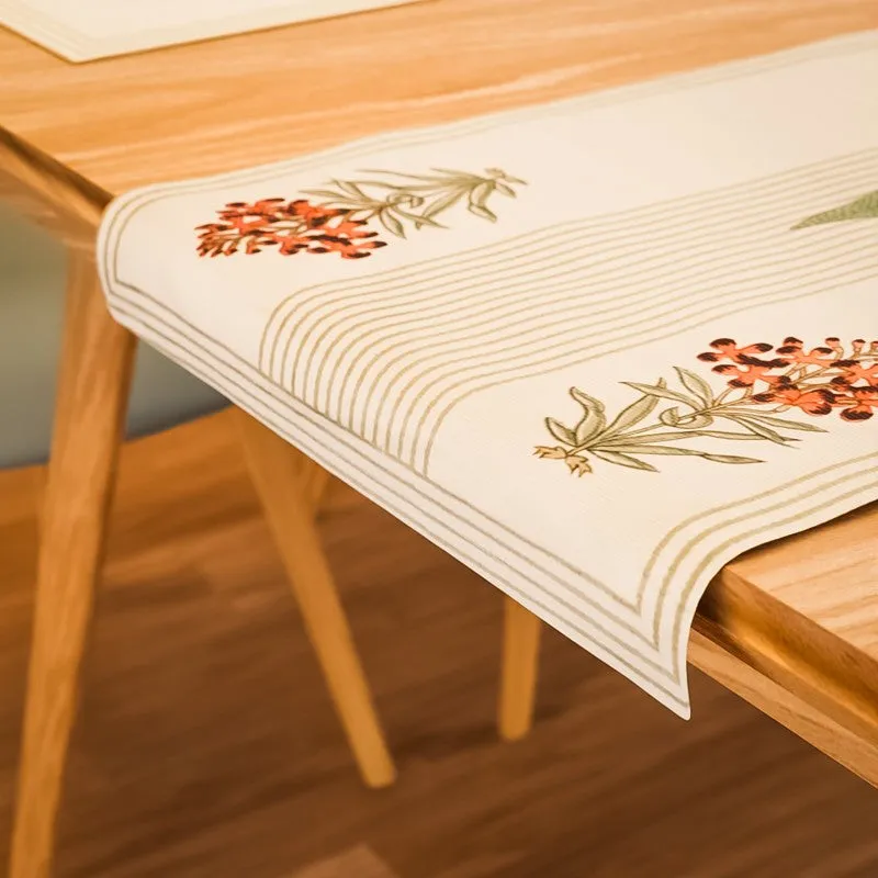 Bloomscape Cotton Table Linen Set (Orange) - Seven Piece Set media 5
