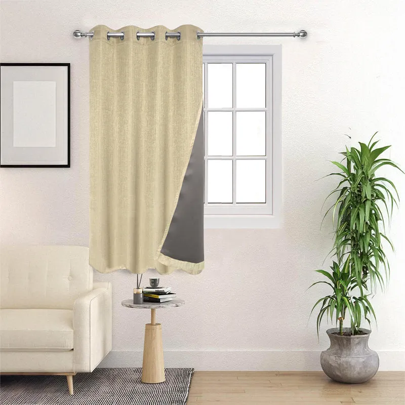 Saral Home Auriel Blackout Curtain - Beige media 3