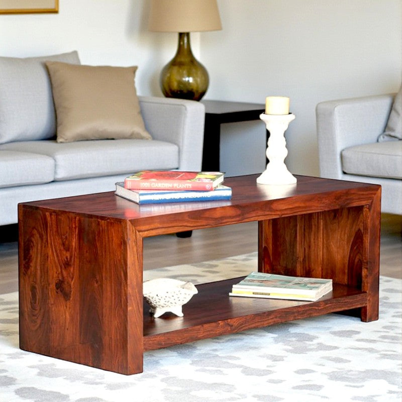Borvon Sheesham Wooden Center Table - Brown