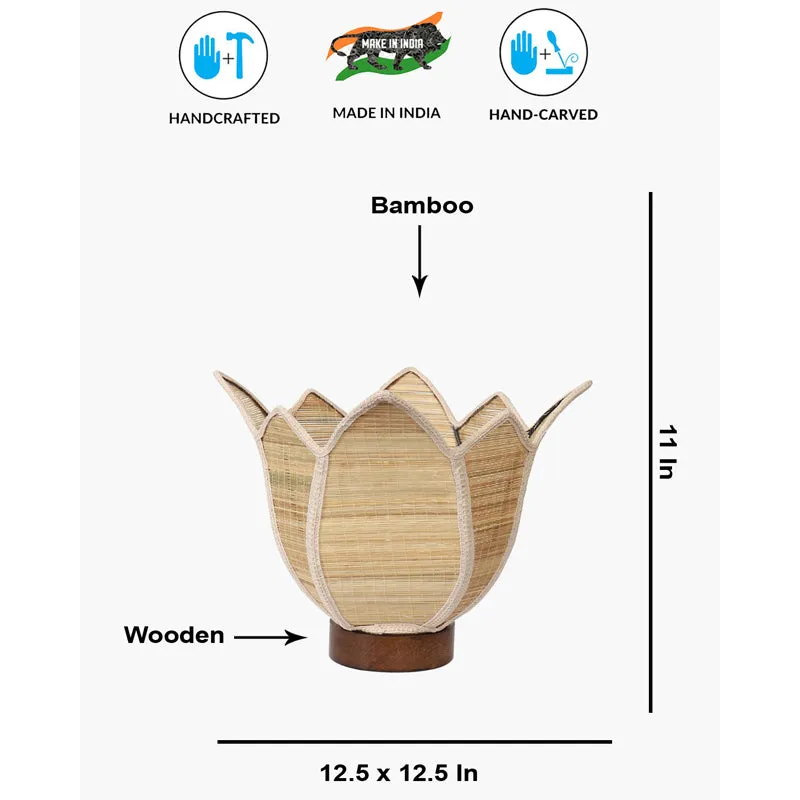 Glowen Bamboo Petal Curve Table Lamp - Beige media 7