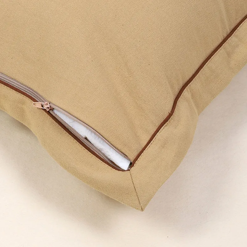 Swayam Tona Printed Cushion Cover (Beige) - Set of Two media 5