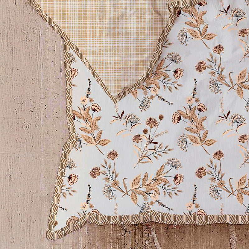 Phiranga Floral Cotton Dohar (Yellow) - 210 TC media 5