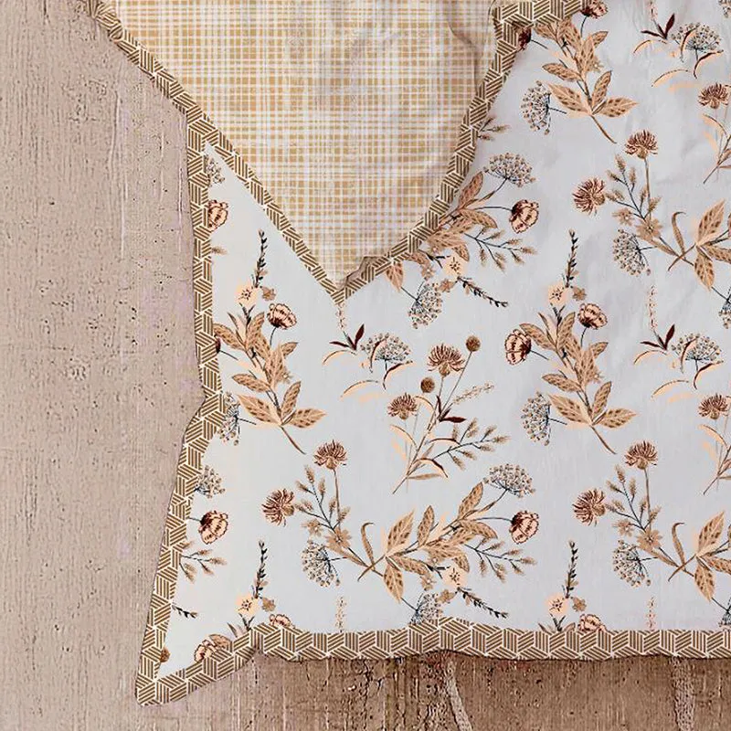Phiranga Floral Cotton Dohar (Yellow) - 210 TC media 5