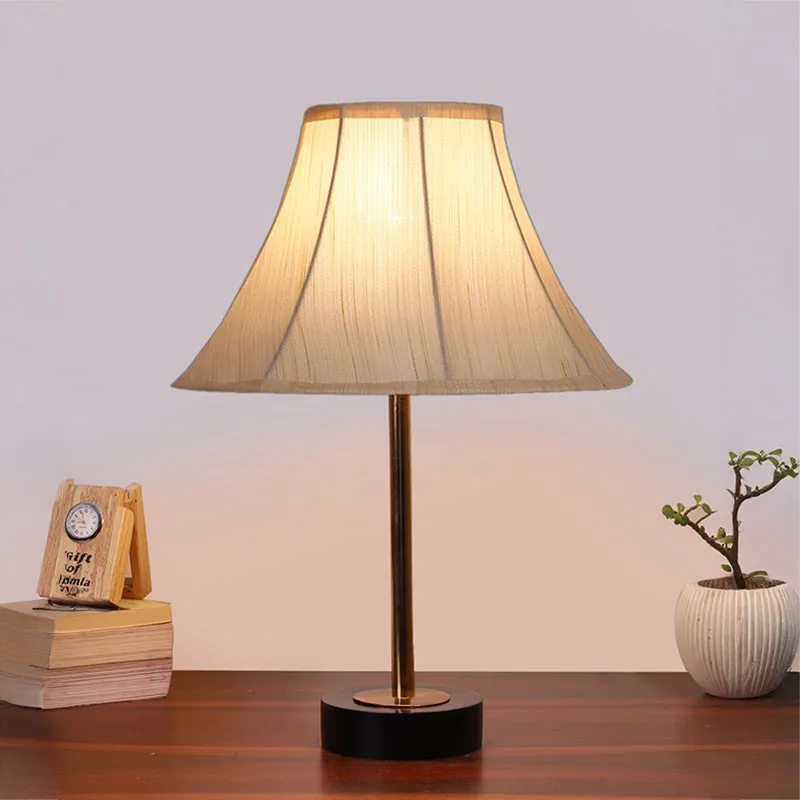 Ceylon Arc Rodin Wooden Table Lamp - OffWhite,Gold,Black media 2