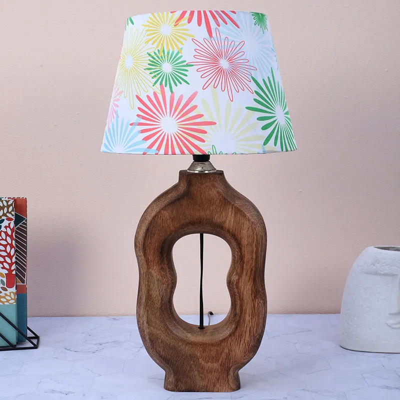Hikari Hewn Printed Mango Wood Table Lamp - Multicolor media 2
