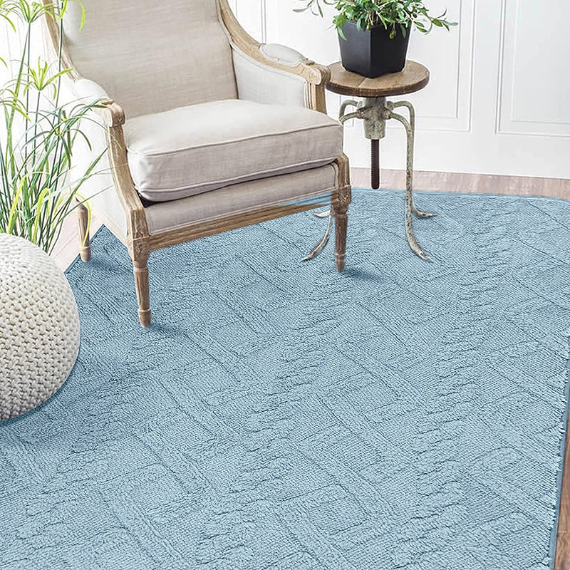 Interlocked Steps Microfiber Bath Mat - Blue media 3