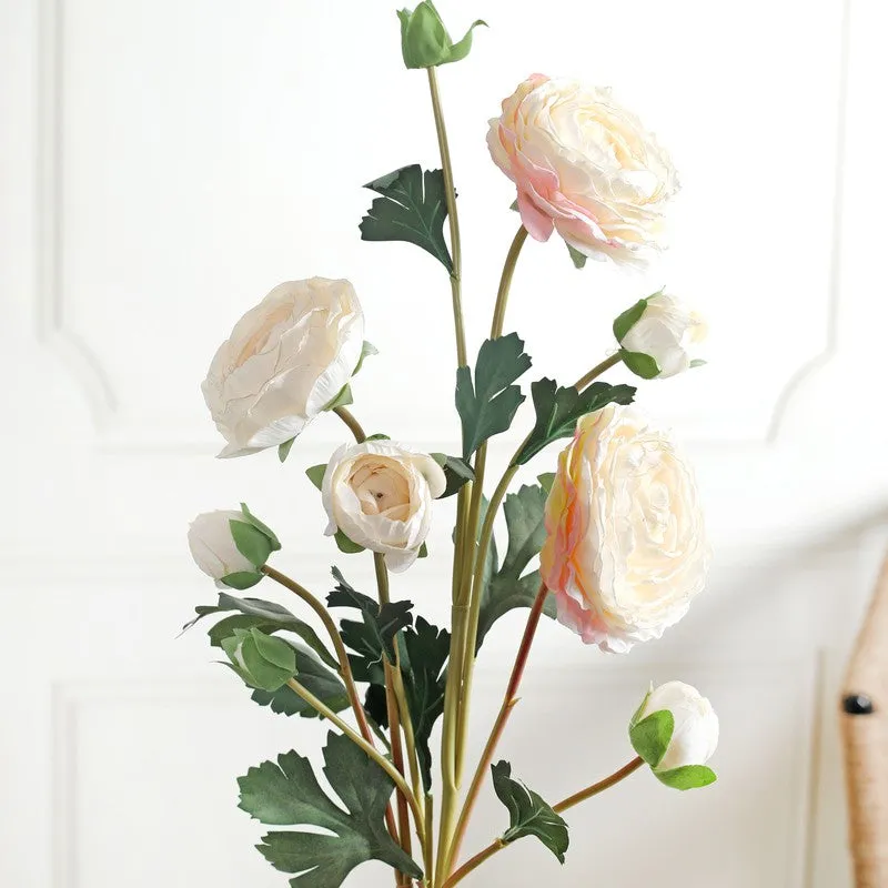 Florya Rose Fabric Artificial Flower - White media 5