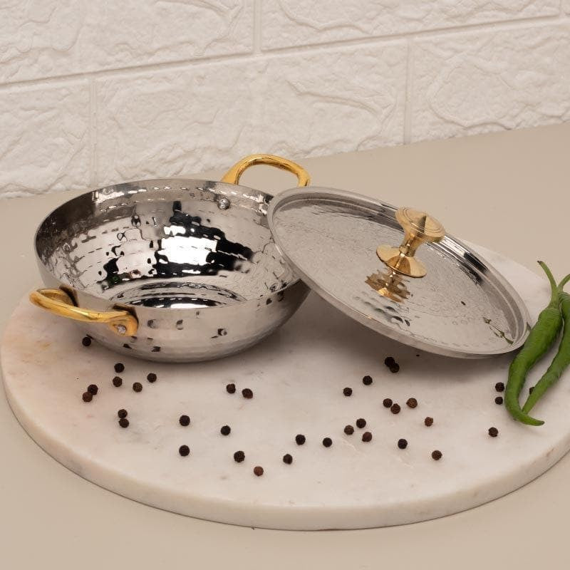 Vintage Charm Hammered Kadhai Serving Pot - 700 ML media 4