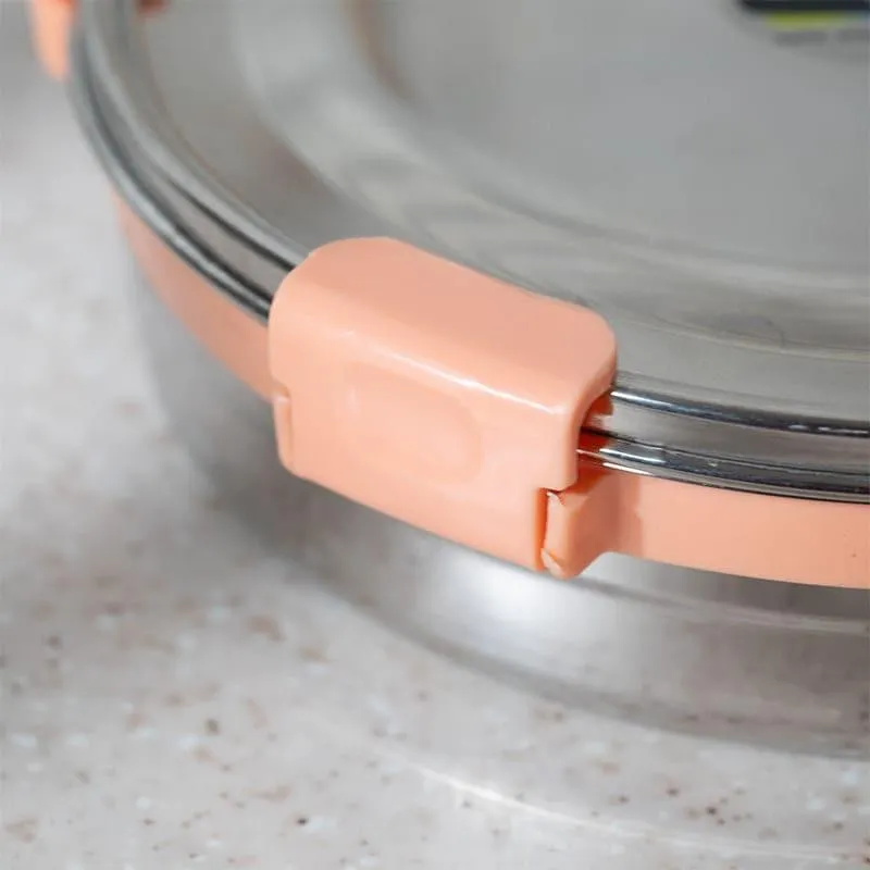 Ivago Steel Airtight Lunch Box (Peach) - 875 mL media 5