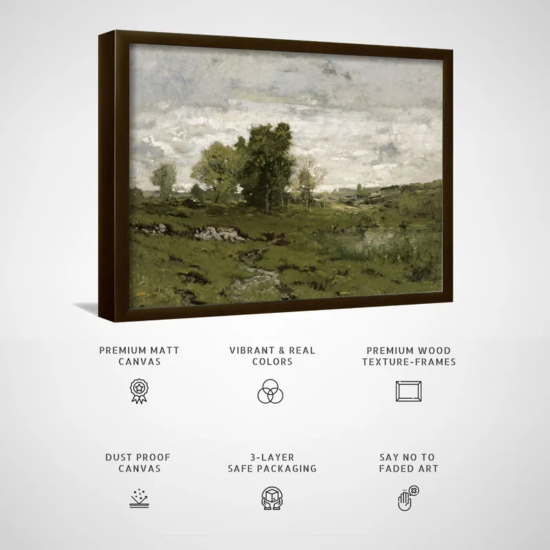 Windy Moors Wood Wall Art With Frame - Black media 5