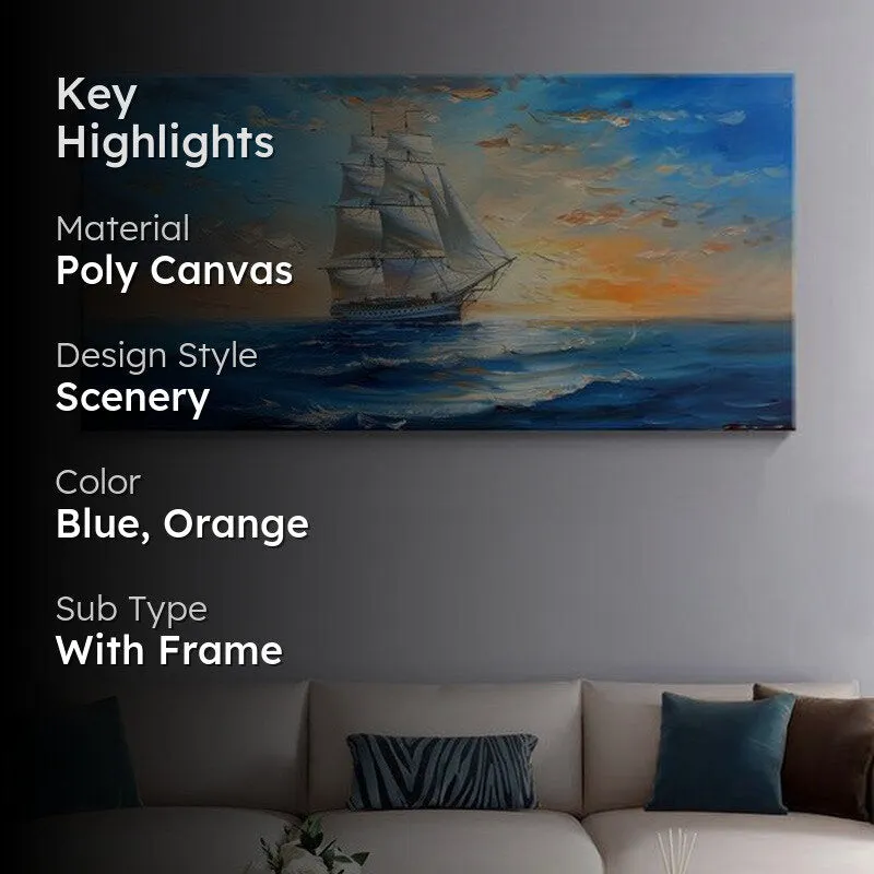 Sailboat Sunset Wall Painting media 2