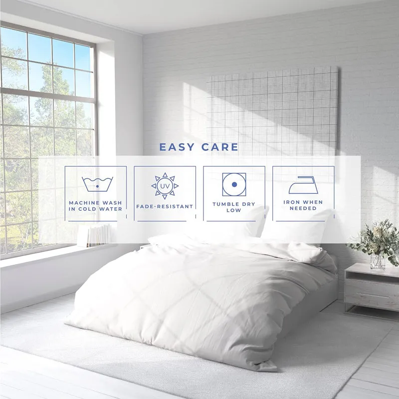 Amelia 100% Cotton Satin Weave Duvet Cover With Pillow Covers - White media 5