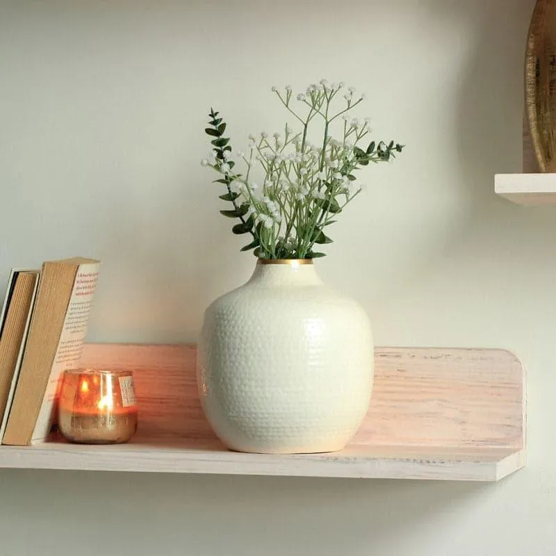 Francine Metal Vase - White media 3