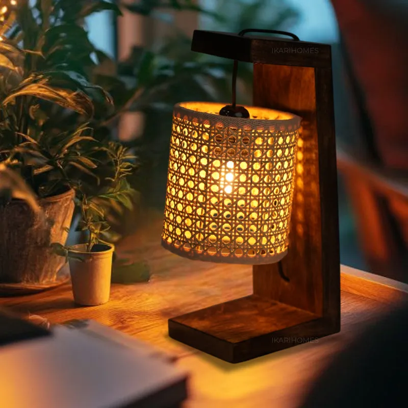 WickerLit Rattan Table Lamp - Beige,Brown media 1