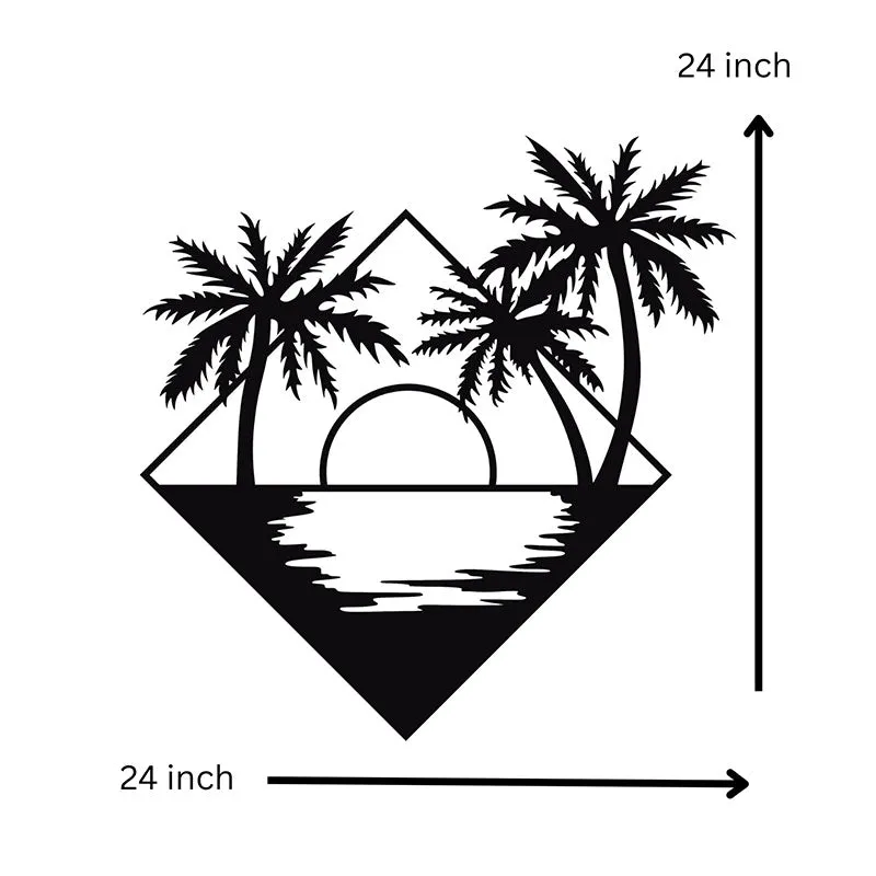Beach Sunset Black Iron Wall Accent media 5