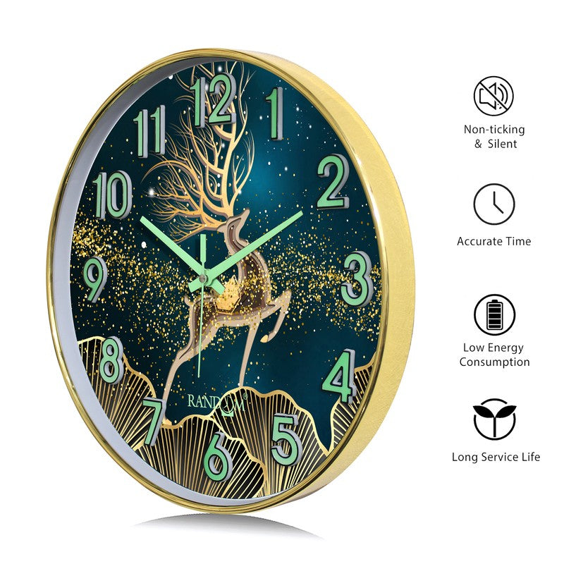 Celestial Round Modern Plastic Wall Clock - Blue & Gold media 7