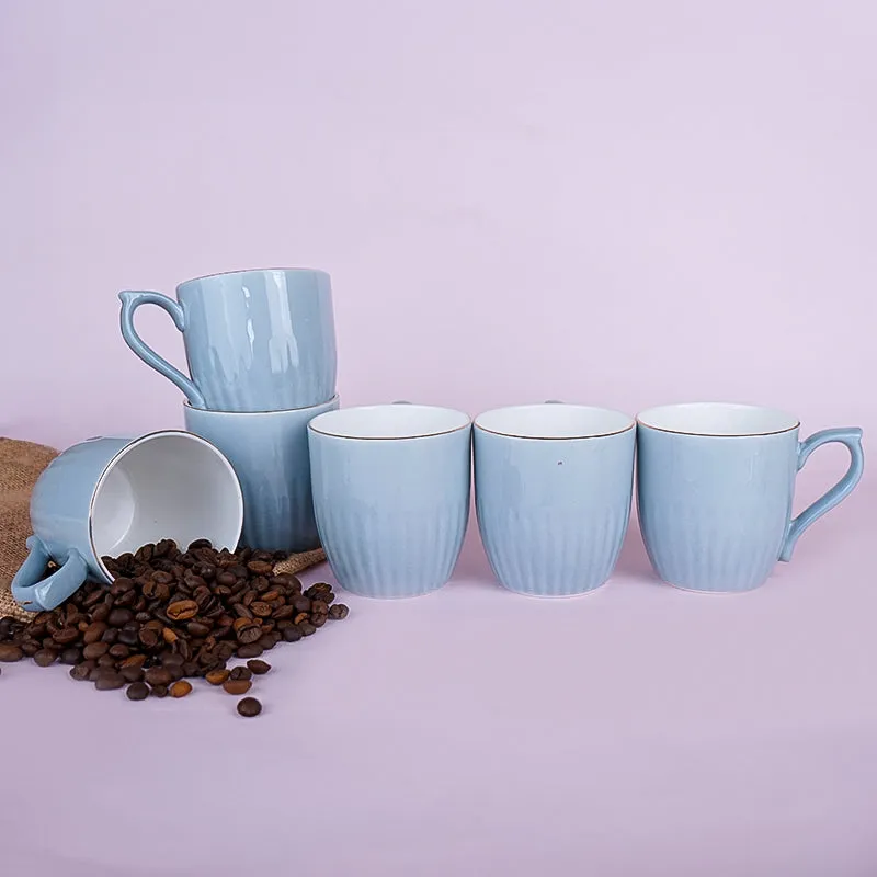Glimo Porcelain Tea Cup (200 mL Each)/Grey)- Set of Six media 1