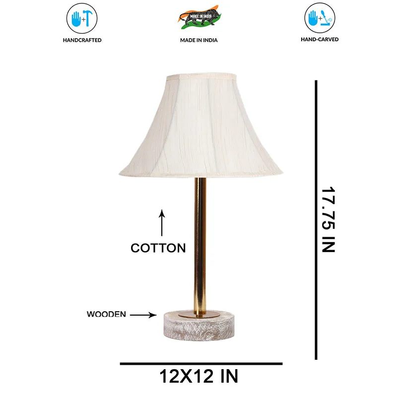 Ceylon Arc Rodin Wooden Table Lamp - OffWhite,Gold,White media 7