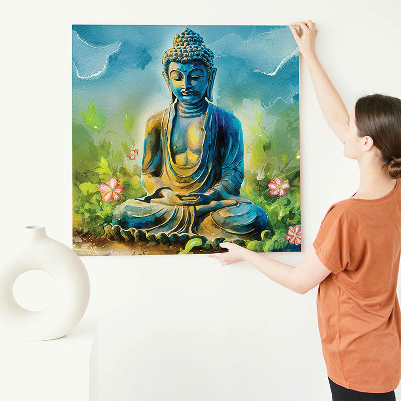 Painted Buddha Canvas Wall Art media 5