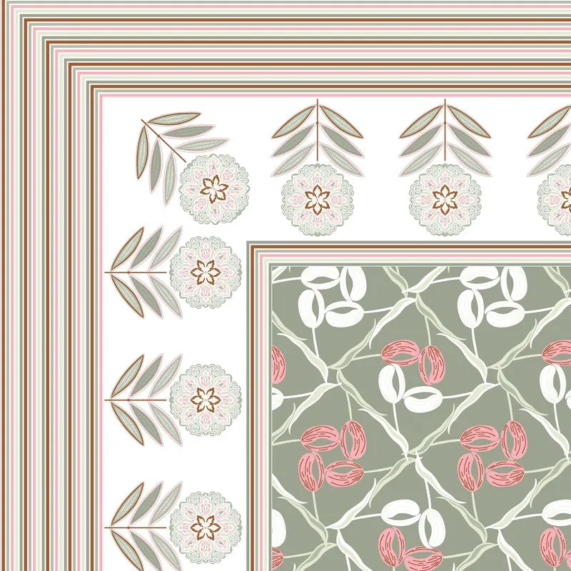 Rang Aura Cotton Bedsheet (Green,Pink) - 120 TC media 5
