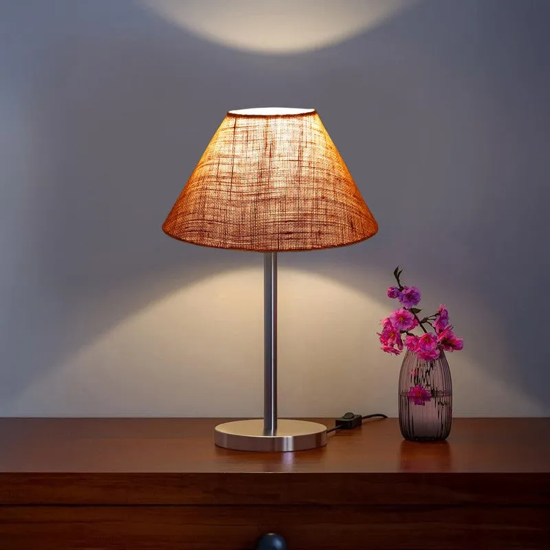 Noctra Glow Zyne Metal Table Lamp - Brown media 1