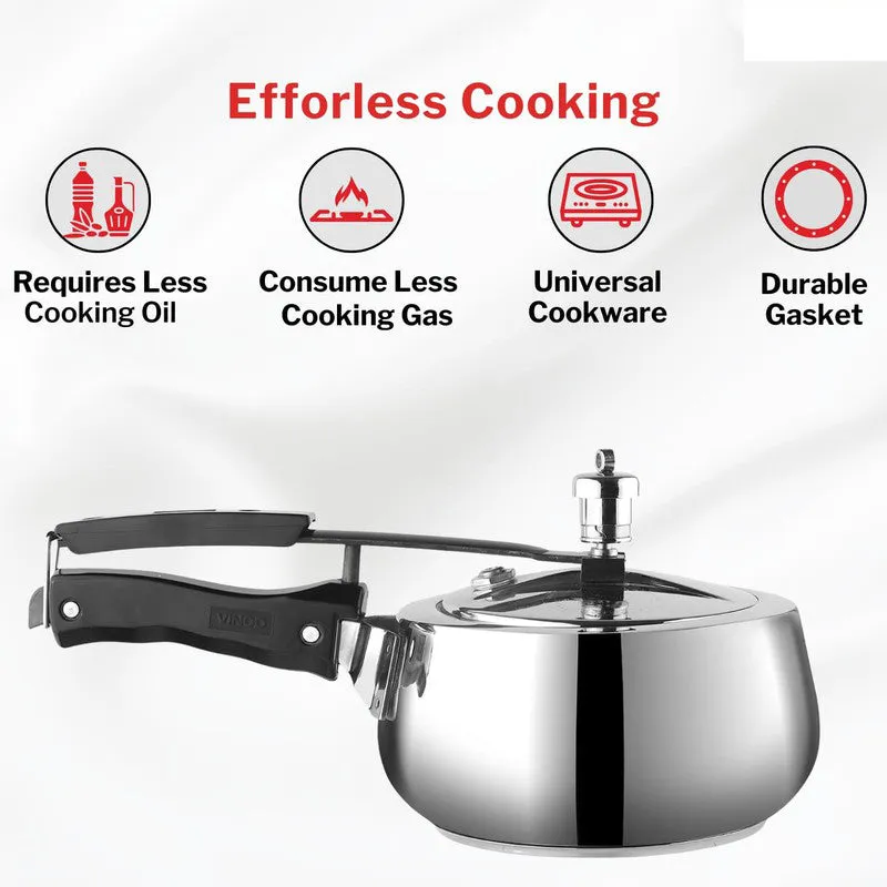 Vinod Zyric Pressure Cooker Stainless Steel - 3000 mL/ 14 Inches media 4