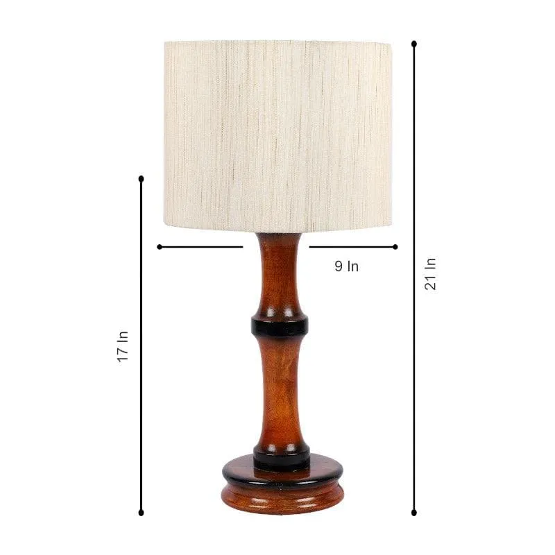 Meigar Troton Fabric Table Lamp - White,Brown media 6
