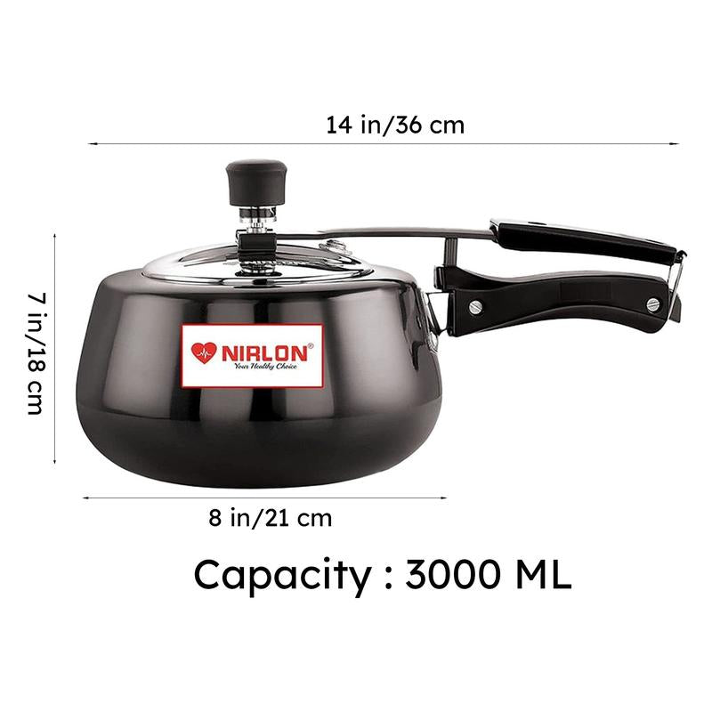 Nirlon Classic Hard Anodized Pressure Cooker - 3000 mL/ 8 Inches media 9
