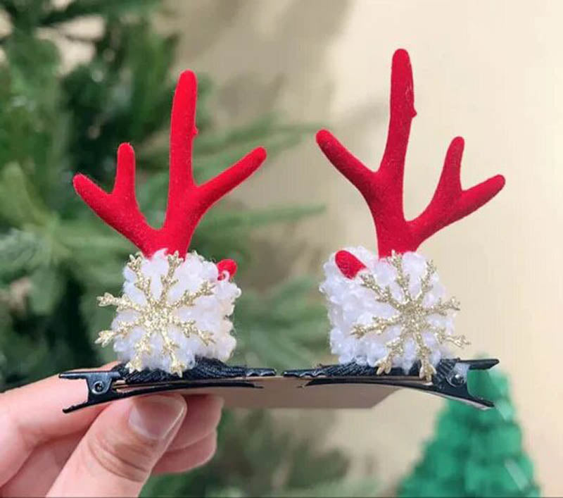 Jingle Bell Antler Christmas Decorative Clip - Set Of Two media 5